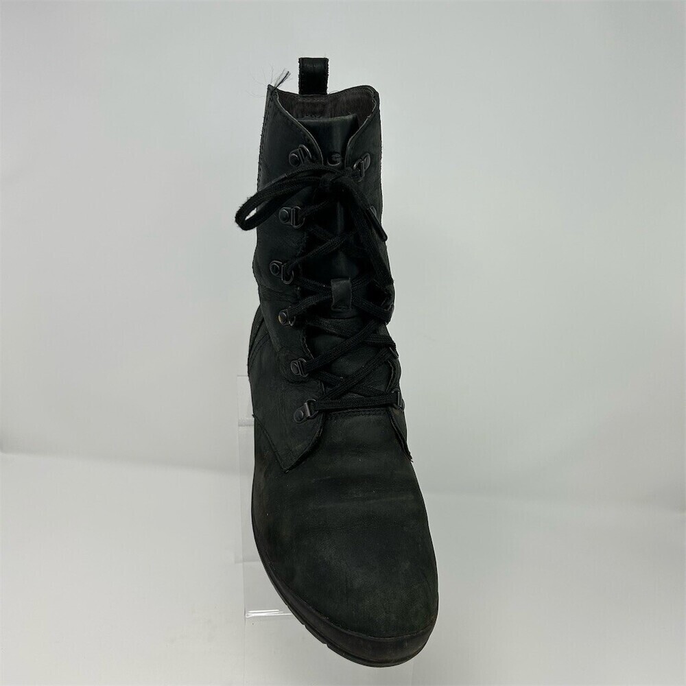 Bogs Carrie Lace Mid Combat Boots Black Leather Waterproof Lace Up Size 10 - Picture 3 of 14